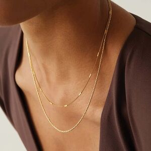 Surfside Due Necklace in gold Jenny Bird